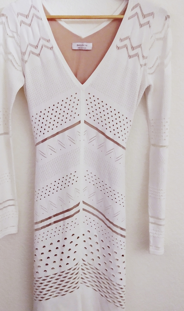 Bailey 44 White Long Sleeve Bohemian Dress Size 8
